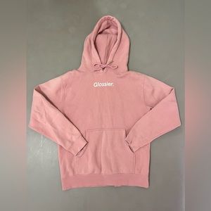 pink glossier hoodie